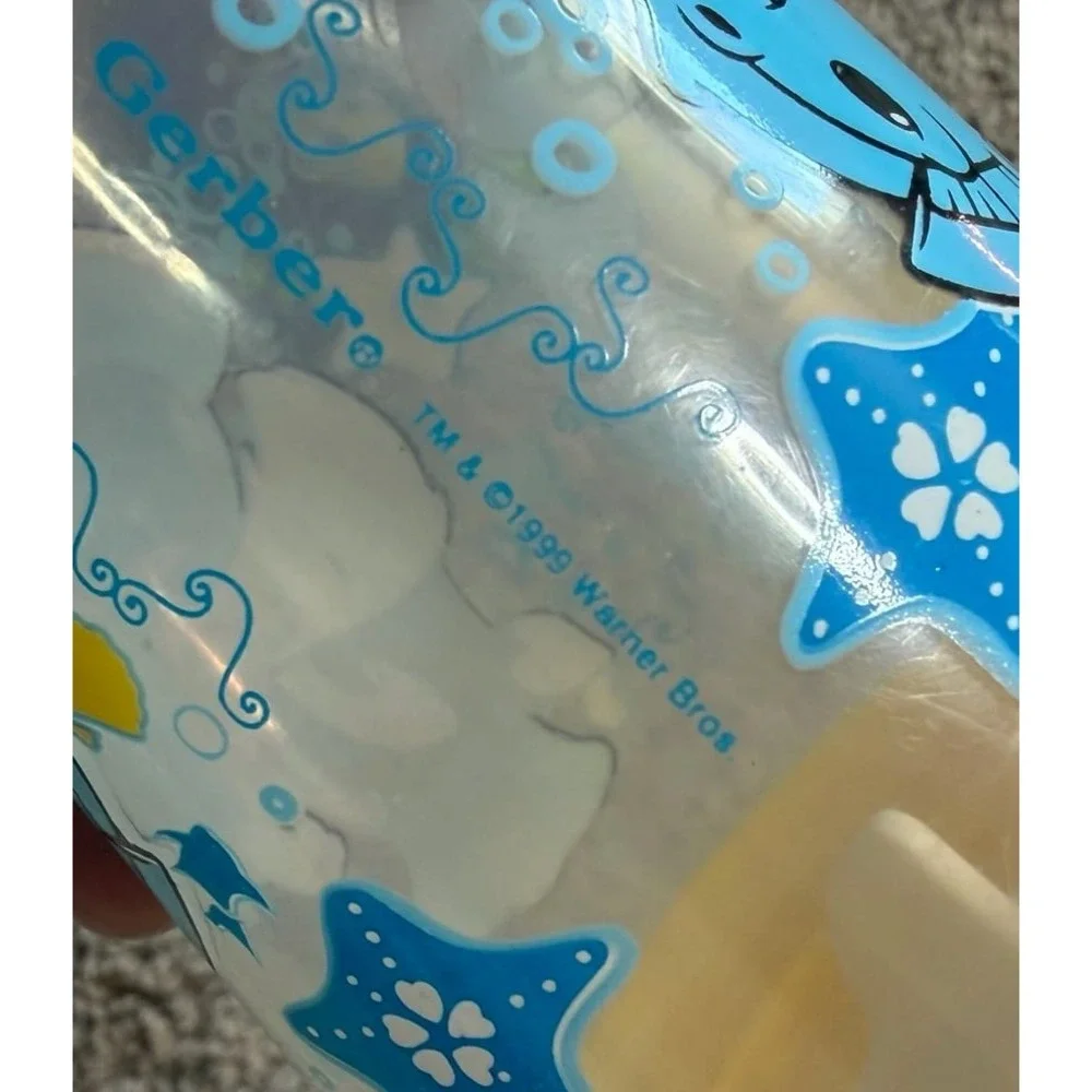 Vintage Tweety Bird Gerber Sippy Cups Lot Warner Bros Looney Tunes Baby Cups